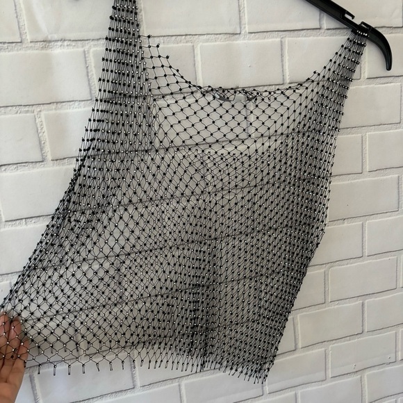 Love Tree Mesh Rhinestone tank Size M/L - Picture 8 of 11